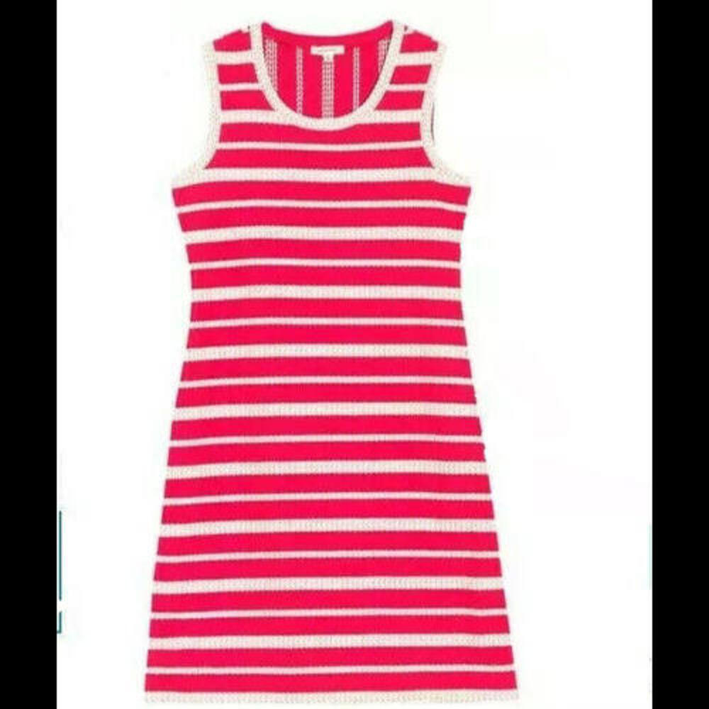 MAXSPORT DRESS Sheath Dress Red White Striped Size Large NWT $118